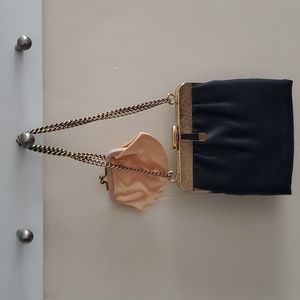 Vintage Black Satin Purse